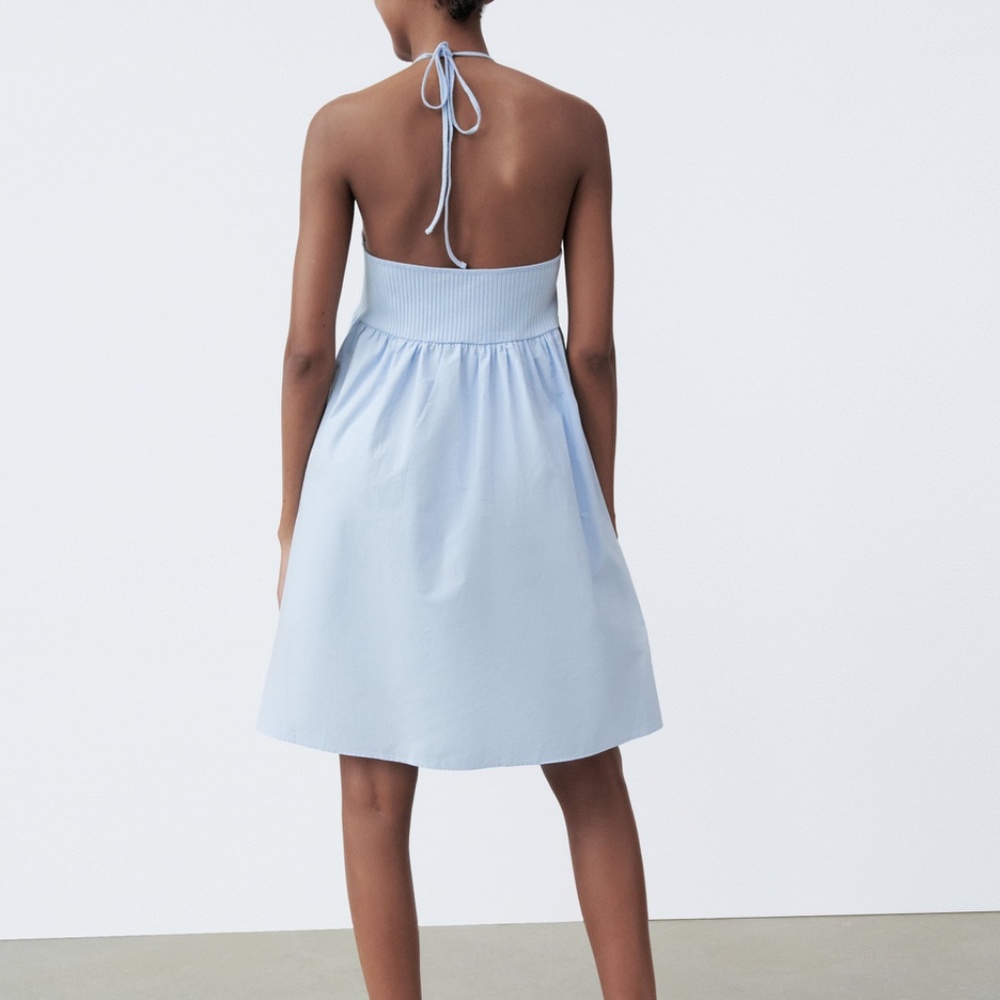 SOLD New! ZARA COMBINATION DRESS in Blue Size Small - Picture 4 of 13